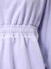 Women's Purple Fit and Flared Solid Regular Shirred Sweatshirt