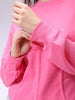 Women's Pink Fitted Solid Corset Sweatshirt