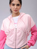 Women's Pink Fitted Colourblocked Corset Sweatshirt