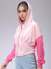 Women's Pink Fitted Colourblocked Corset Sweatshirt