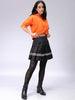 Women's Orange Boxy Fit Solid Wrap Sweatshirt