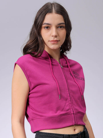 Women's Boxy Typographic Hooded Sweatshirt