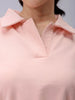 Women's Pink Boxy Fit Solid Cropped Sweatshirt