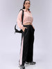 Women's Pink Boxy Fit Solid Cropped Sweatshirt