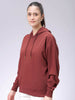 Women's Loose Fit Graphic Back Printed Hooded Sweatshirt