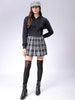 Women's Black Fitted Solid Corset Sweatshirt