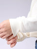 Women's White Fitted Solid Corset Sweatshirt