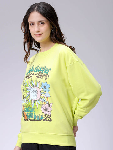 Women's Boxy Graphic Oversized Sweatshirt