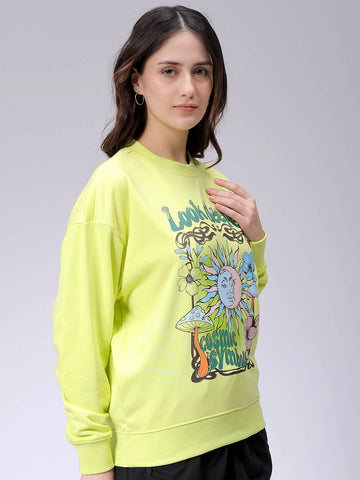 Women's Boxy Graphic Oversized Sweatshirt