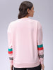 Women's Pink Boxy Fit Racing Oversized Sweatshirt