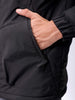 Men's Black Slim Fit Solid Hooded Jacket