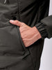 Men's Olive Slim Fit Solid Hooded Jacket