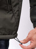 Men's Olive Slim Fit Solid Hooded Jacket