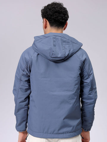 Men's Slim Fit Solid Zipperper Quilted Jacket