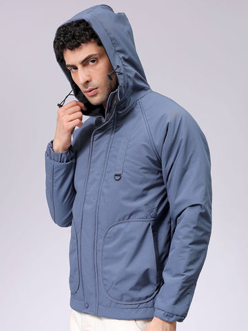 Men's Slim Fit Solid Zipperper Quilted Jacket