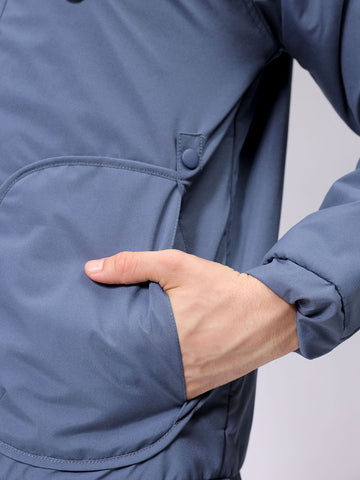 Men's Slim Fit Solid Zipperper Quilted Jacket