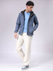 Men's Slim Fit Solid Zipperper Quilted Jacket