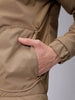 Men's Beige Slim Fit Solid Winter Jacket