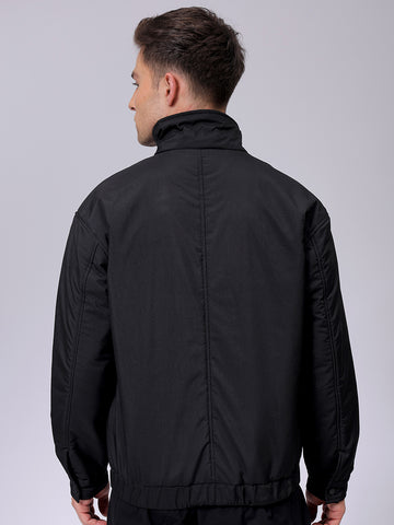 Men's Slim Fit Solid Zipperper Quilted Jacket