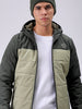 Men's Green Slim Fit Solid Hooded Jacket