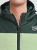 Men's Mint Green Slim Fit Colourblocked Casual Jacket