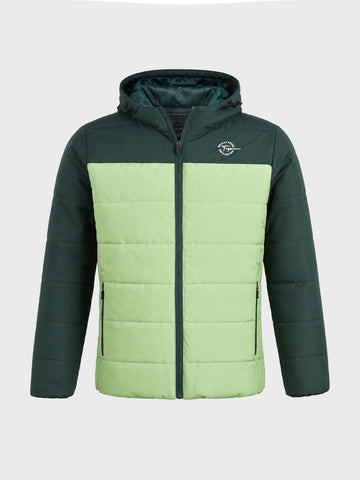 Men's Mint Green Slim Fit Colourblocked Casual Jacket
