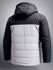 Men's Grey Slim Fit Solid Hooded Jacket
