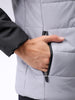 Men's Grey Slim Fit Solid Hooded Jacket