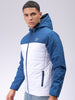 Men's Teal Slim Fit Solid Hooded Jacket
