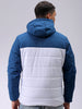 Men's Teal Slim Fit Solid Hooded Jacket