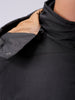 Men's Black Slim Fit Solid Hooded Jacket