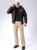 Men's Black Slim Fit Solid Hooded Jacket