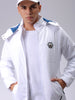 Men's Beige Slim Fit Solid Hooded Jacket