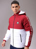 Men's Maroon Slim Fit Graphic Jacket