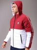 Men's Maroon Slim Fit Graphic Jacket