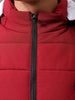 Men's Maroon Slim Fit Graphic Jacket