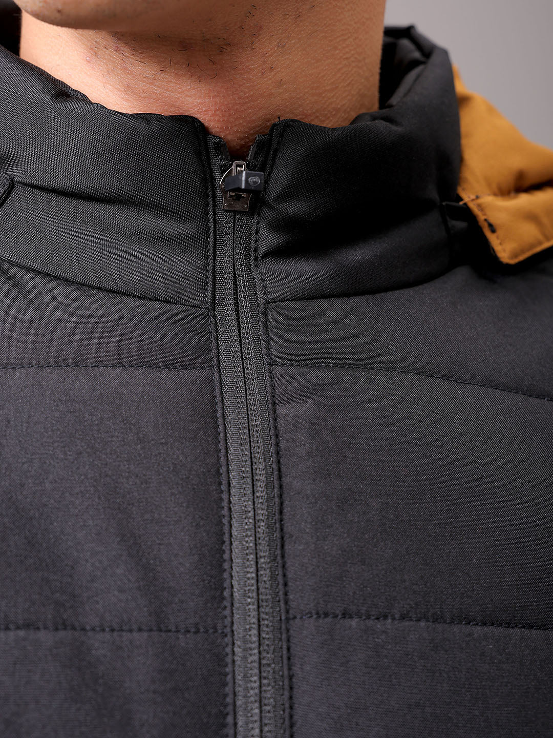 Men's Mustard Slim Fit Graphic Jacket