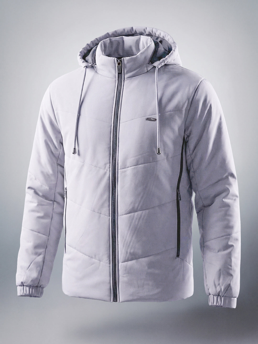 Men's Grey Slim Fit Solid Casual Jacket