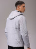 Men's Grey Slim Fit Solid Casual Jacket