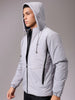 Men's Grey Slim Fit Solid Casual Jacket