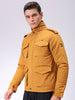 Men's Mustard Slim Fit Solid Jacket