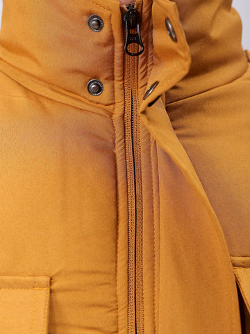 Men's Mustard Slim Fit Solid Jacket