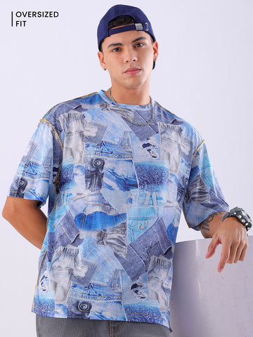 Shop Men's Metaverse Printed Oversized T-shirt Online.