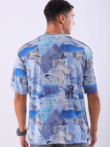Shop Men's Metaverse Printed Oversized T-shirt Online.
