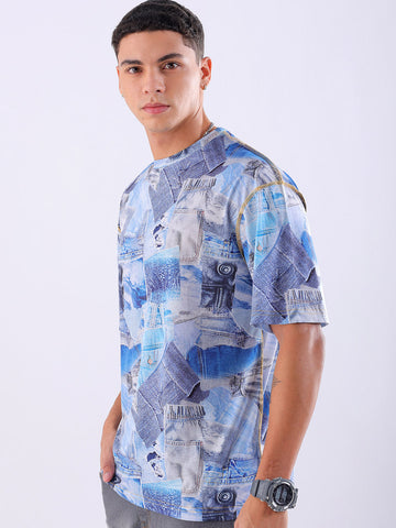 Shop Men's Metaverse Printed Oversized T-shirt Online.