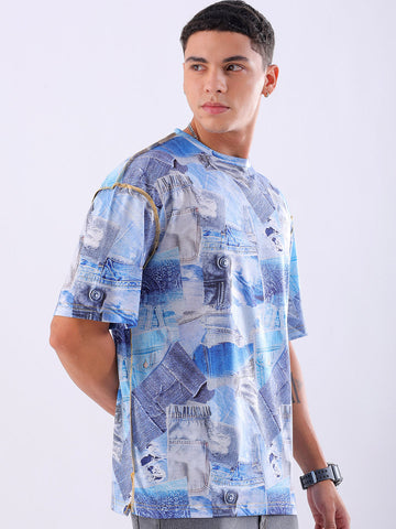 Shop Men's Metaverse Printed Oversized T-shirt Online.