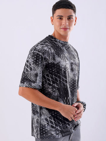 Shop Men's Metaverse Printed Oversized T-shirt Online.