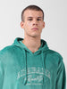 Men's Green Regular Fit Textured Casual Sweatshirt