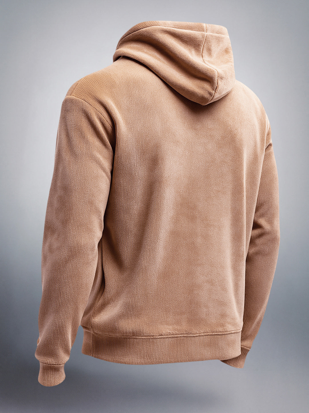 Men's Taupe Regular Fit Textured Casual Sweat Shirt