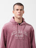 Men's Silver Regular Fit Textured Casual Sweatshirt